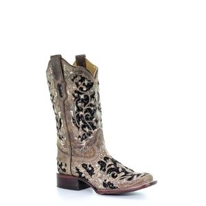 Corral brown embroidered boots